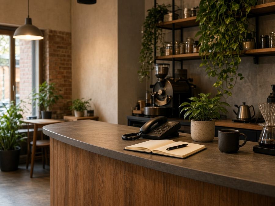 Contact desk at Angloozieg Studio in Trondheim